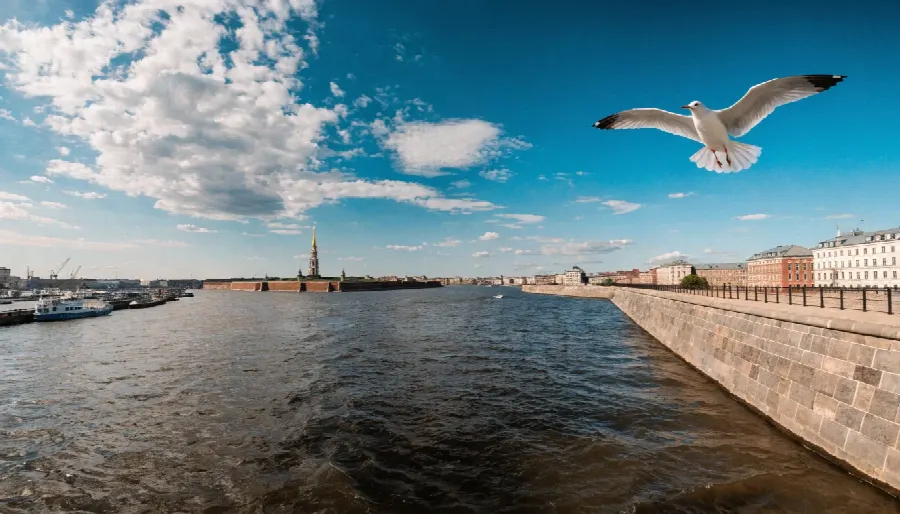 архитектура, городской пейзаж, крепость, набережная, небо, облака