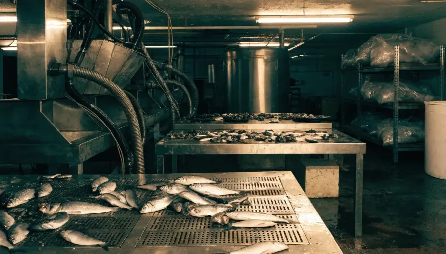 морепродукты, переработка рыбы, пищевая промышленность, производство, промышленное оборудование, склад