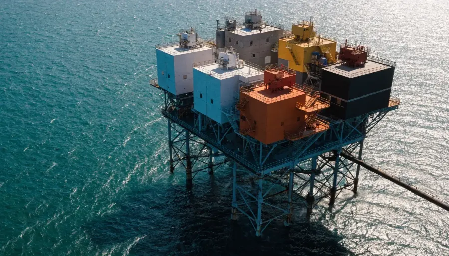 добыча газа, инфраструктура, море, морская платформа, нефтяная вышка, океан